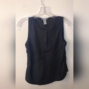 H&M Embroidered Tank Top in Black
